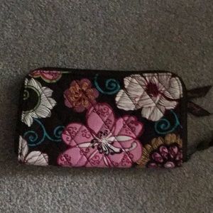Vera Bradley Mod Floral pink zip around wallet. Wristlet. Pre-owned.